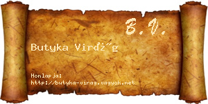 Butyka Virág névjegykártya
